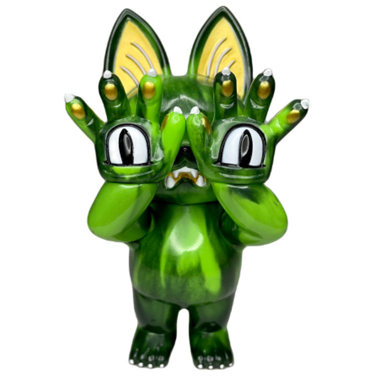 "PopoCATzin" Green Jade Marble Hell's Cat Onigiri by Grape Brain