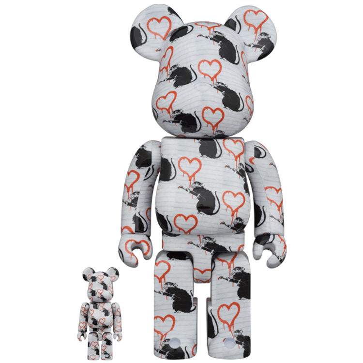 100% + 400% Love Rat Be@rbrick (Set) by Banksy (Brandalised)