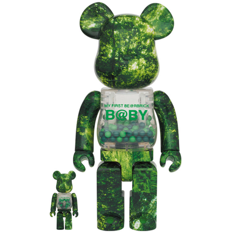 100% + 400% Forest Green My First Be@rbrick (Set) by Chiaki Kuriyama
