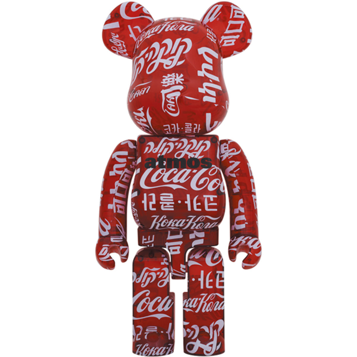 1000% Clear Red Coca-Cola Atmos Be@rbrick