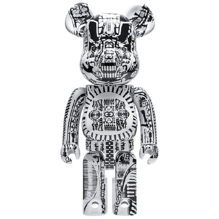 1000% White Chrome H.R. Giger Be@rbrick by H.R. Giger