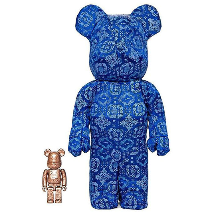 100% Royale University Blue Silk x Nike Be@rbrick (Set) by CLOT