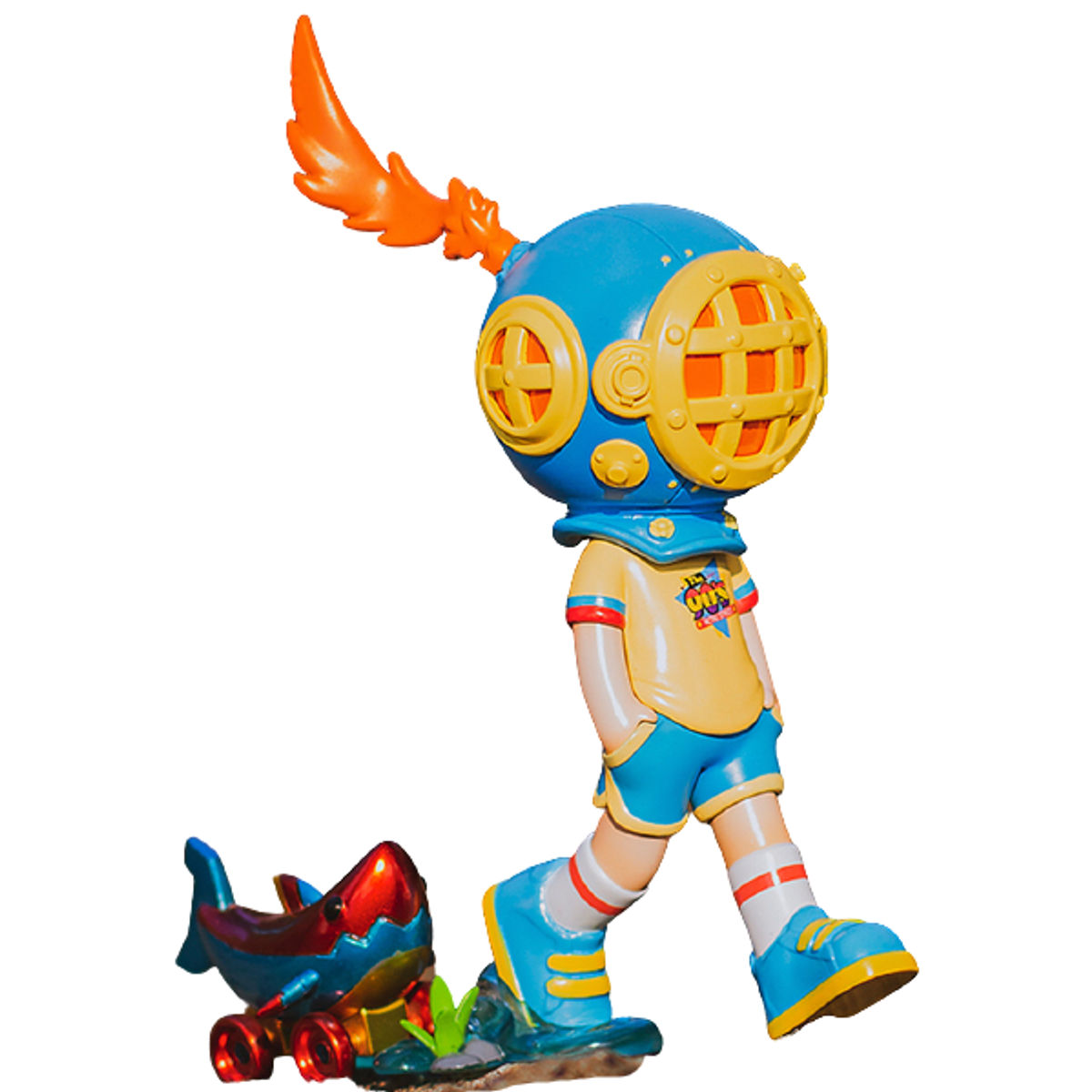 Red Shark Go Walking 1980's Little Sank