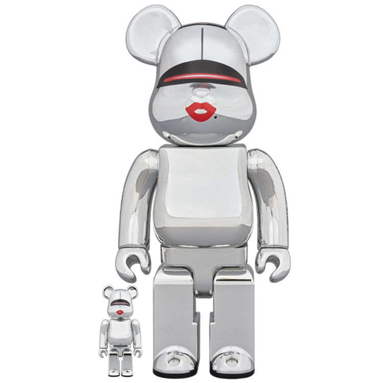 100% + 400% Silver TYGA x Sayama Group Be@rbrick (Set) by Hajime Sorayama