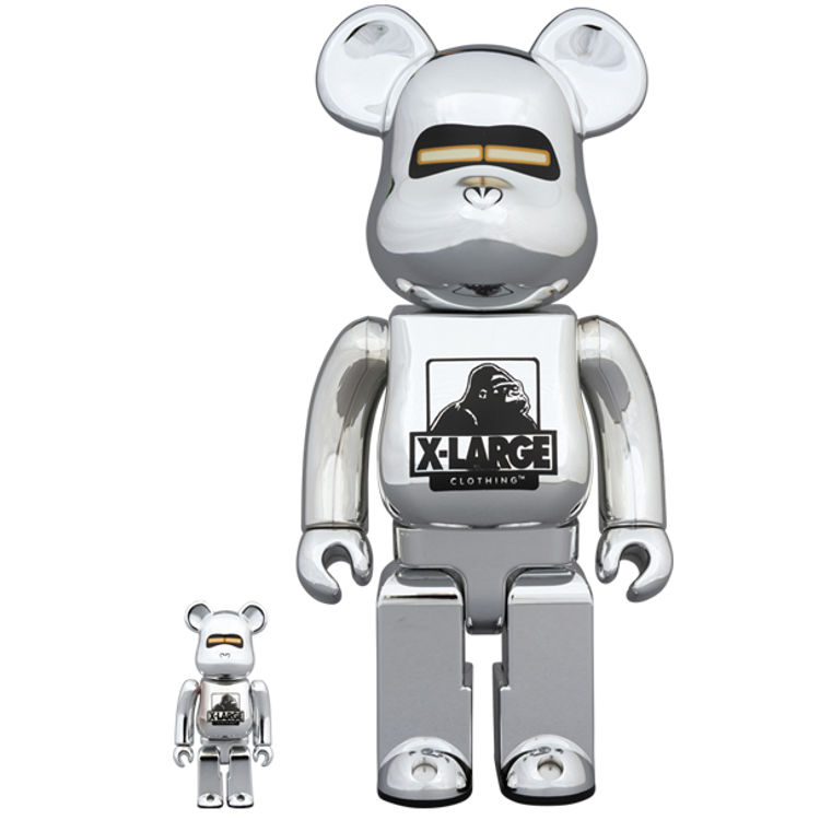 100% + 400% Silver XLARGE(R) Be@rbrick (Set) by X-Large