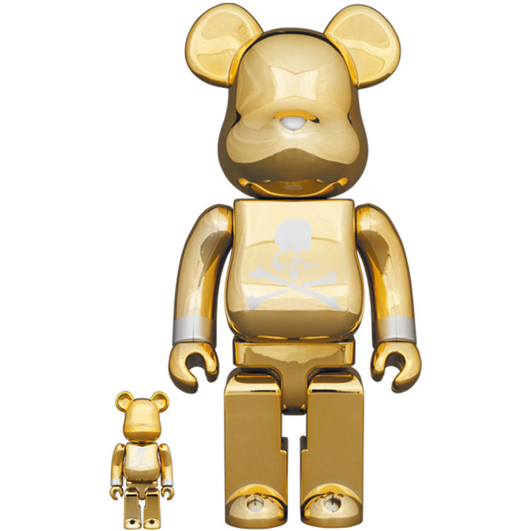 100% + 400% Gold Plated Mastermind Japan Be@rbrick (Set) by Mastermind Japan