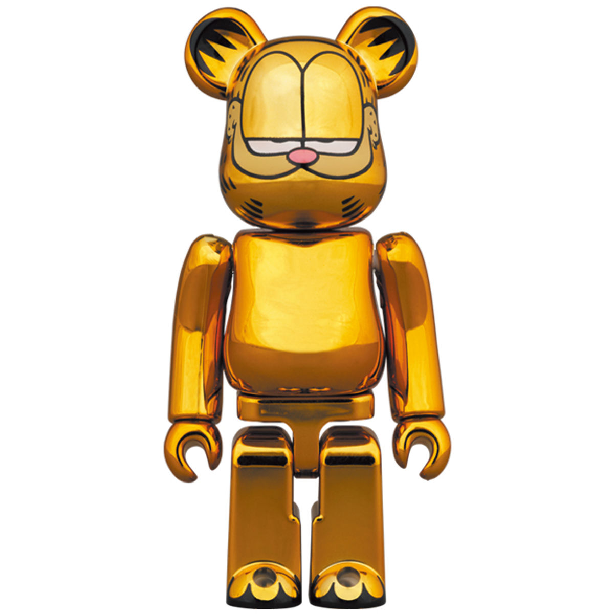 100% + 400% Gold Chrome Garfield Be@rbrick (Set)