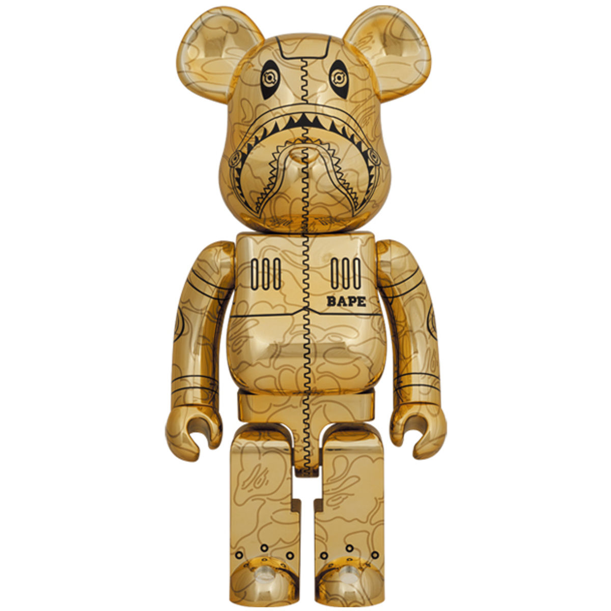 1000% Gold Camo Shark x Sorayama