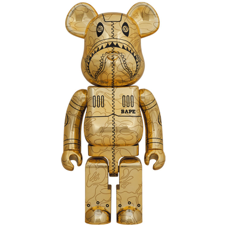 1000% Gold Camo Shark x Sorayama by BAPE (A Bathing Ape)