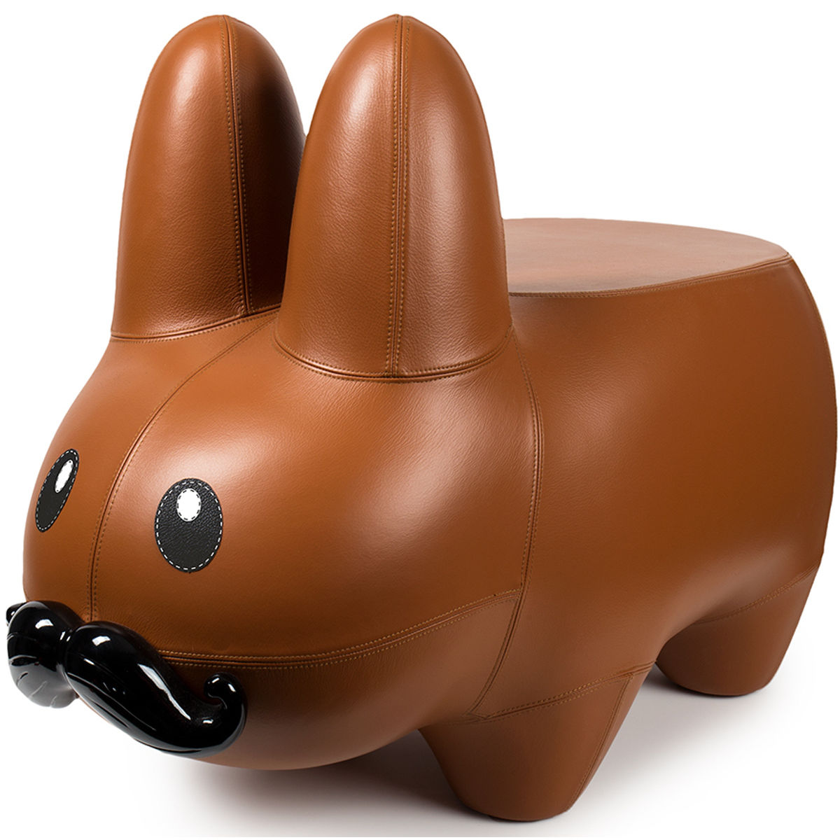 Leather Stache Labbit Stool