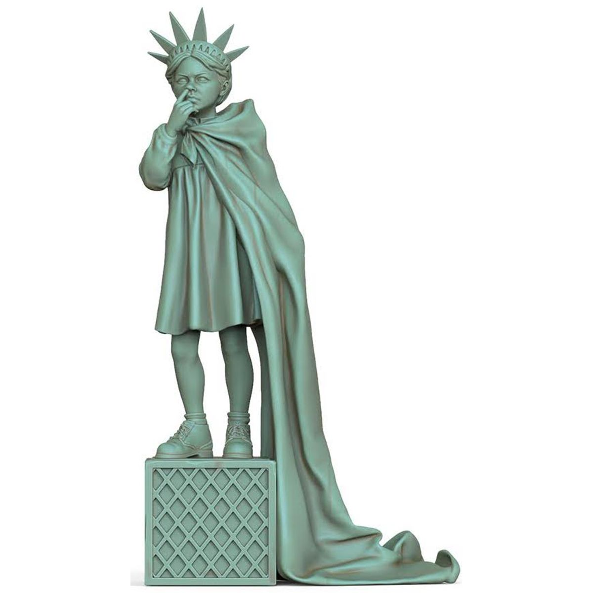Copper Green Liberty Girl (Banksy)