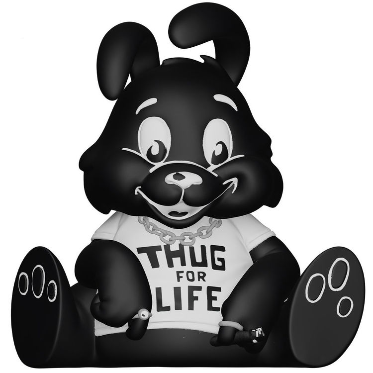 Monotone Thug Bunny (Banksy) by Queen M