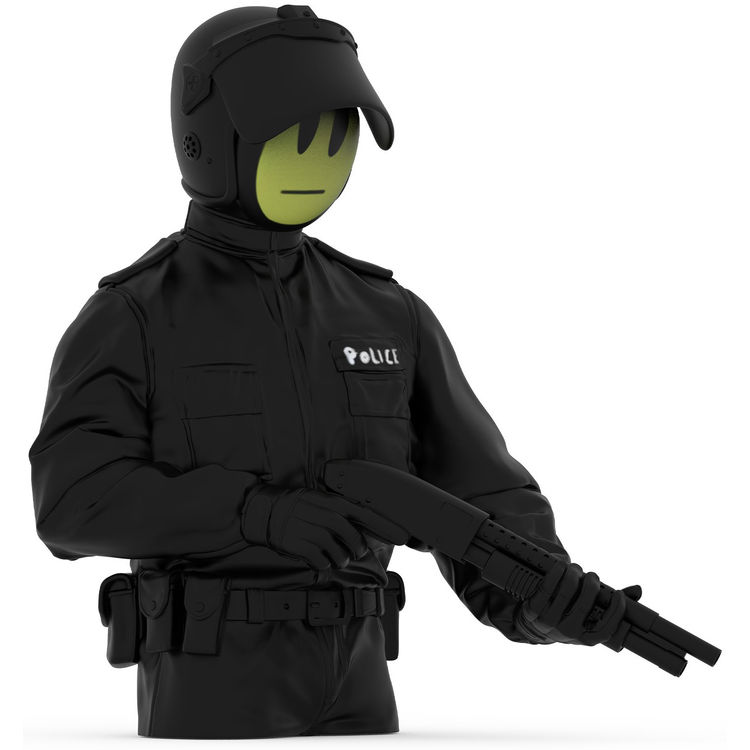 Blackout Variant Riot Cop (Banksy) by Queen M