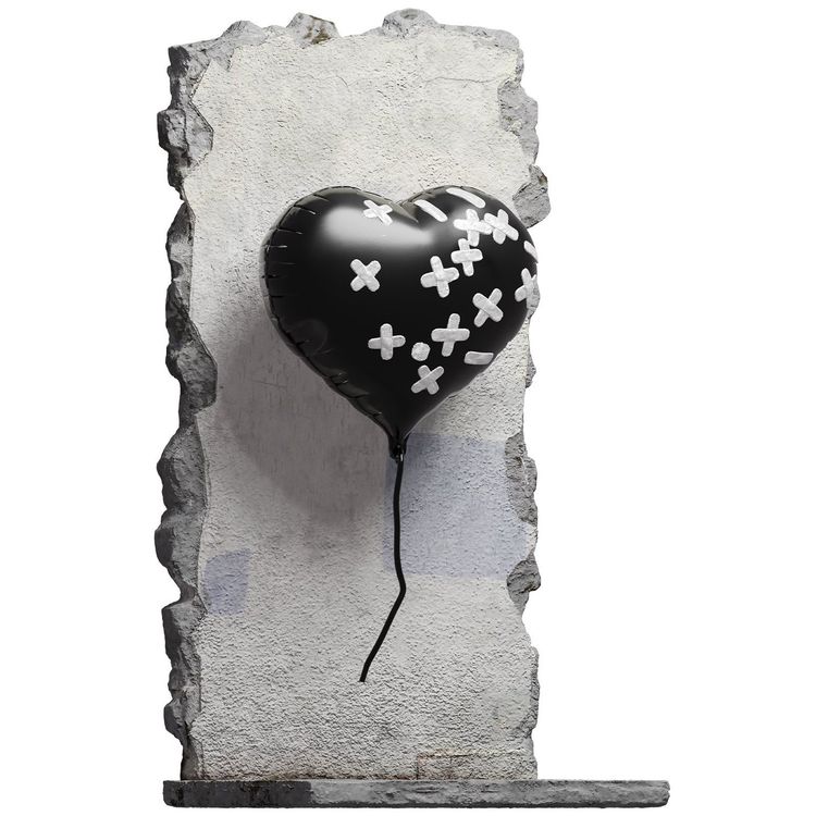 Blackout Variant Bandaged Heart (Banksy) by Queen M