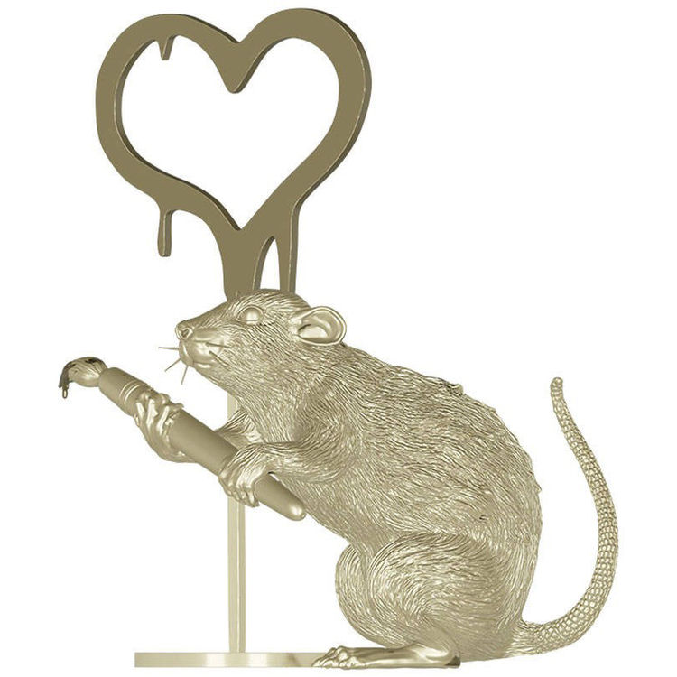 Gold Variant Love Rat (Banksy) by Queen M