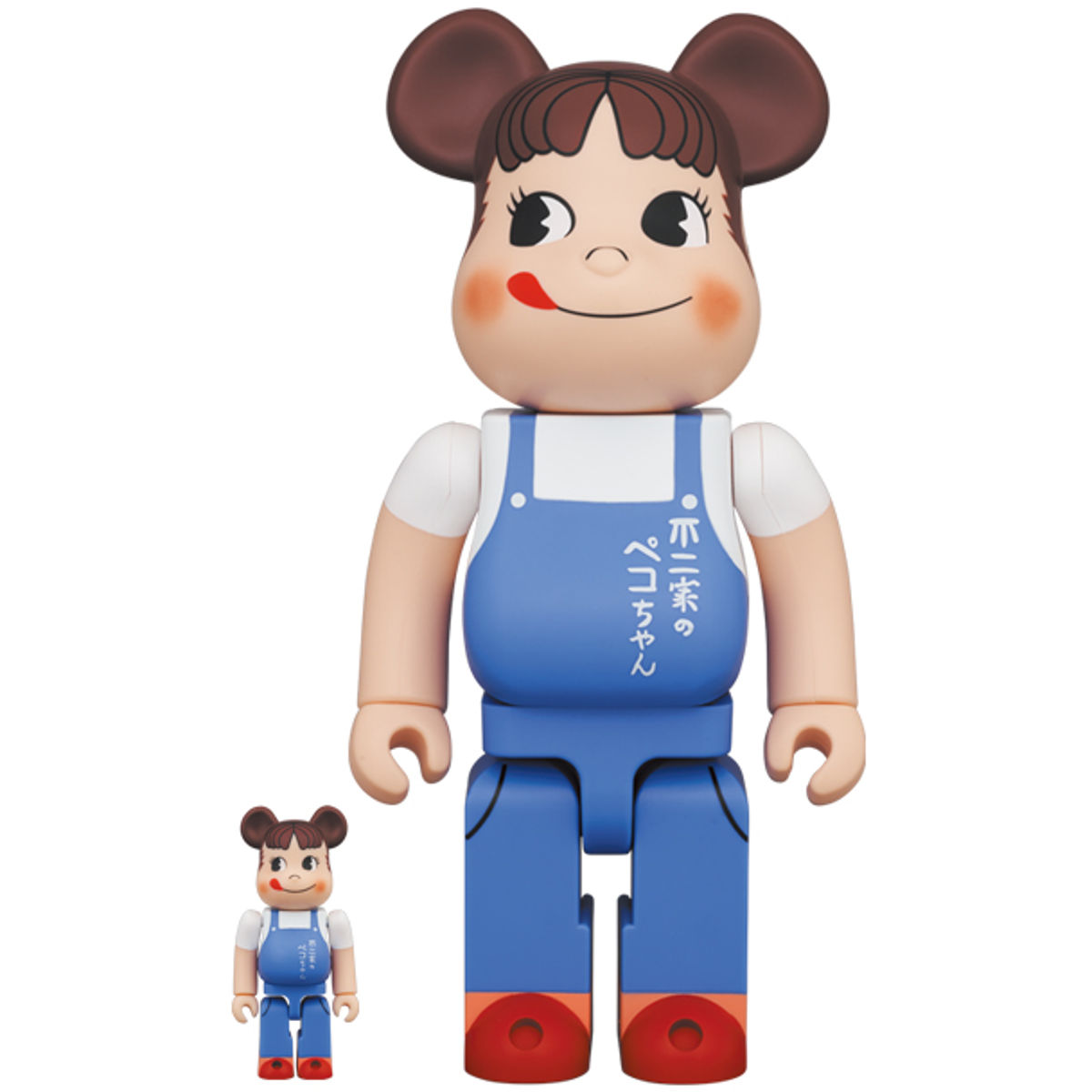100% + 400% The Overalls Girl Peko-chan Be@rbrick (Set)