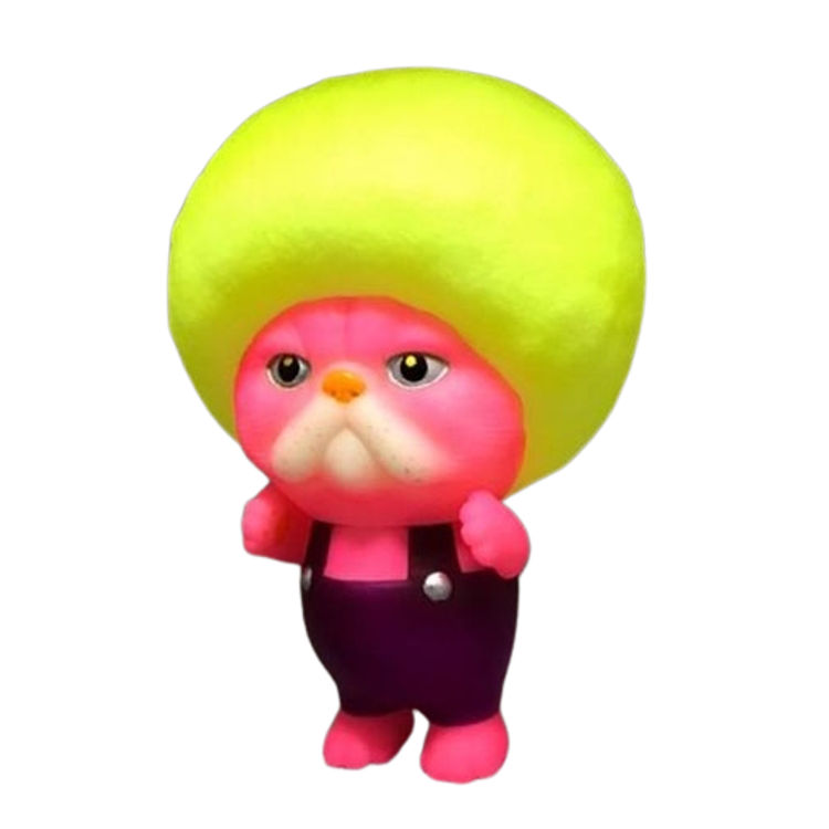 GID Yellow Hair Afro Cat by Bird Ark