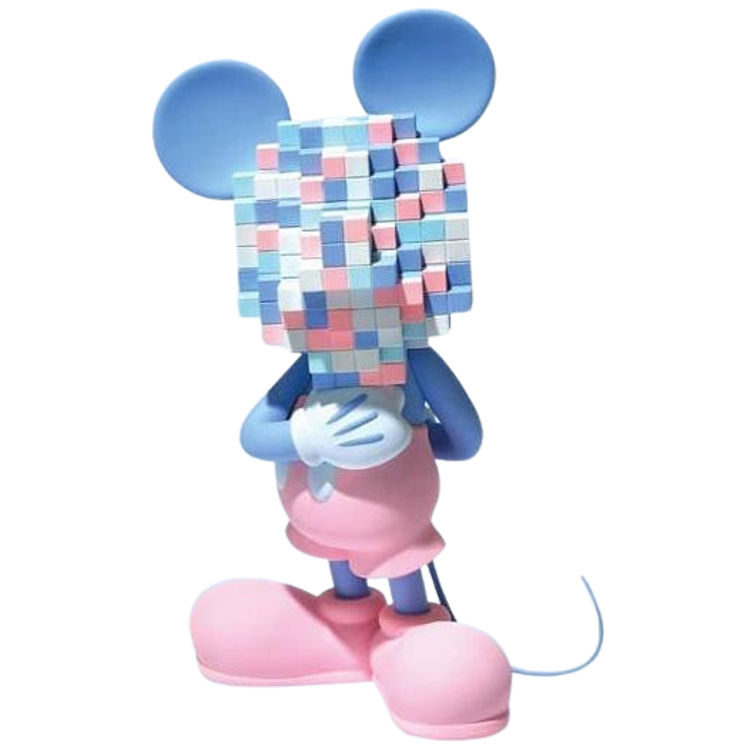 Pink & Blue Mosaic Mickey Mouse by Milk