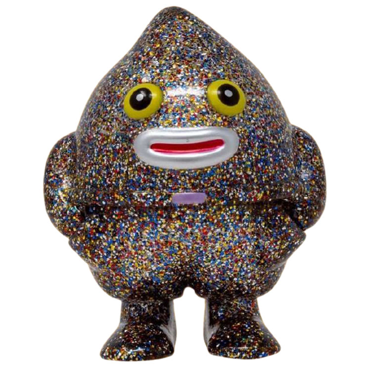 Black Glitter Peach Man Sofubi by Anonymous Rat