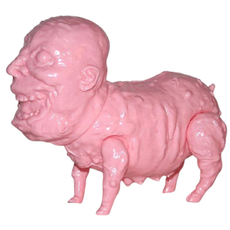 Unpainted Pink PigPigMan by Kaiju Tan