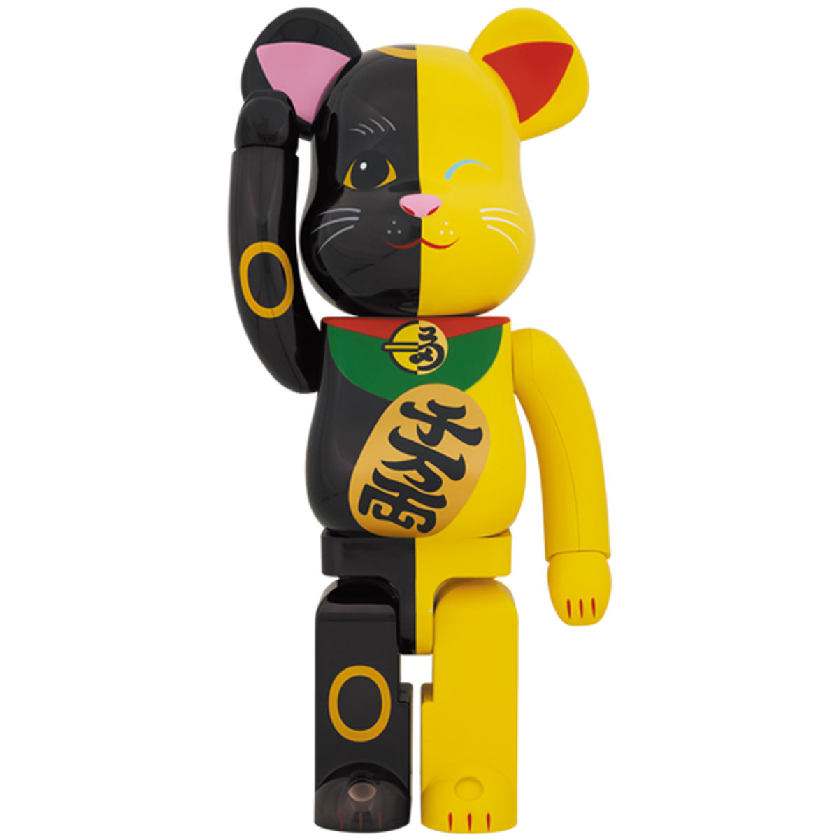 1000% Maneki Neko Black x Yellow Be@rbrick