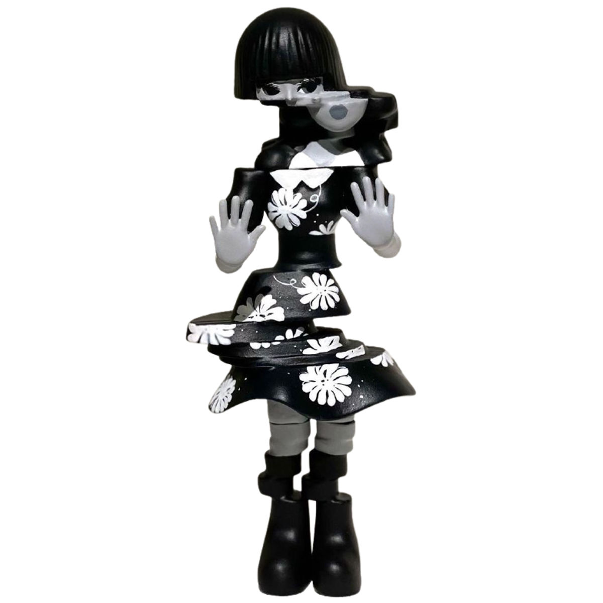 Black & White Flower Pattern Distortion