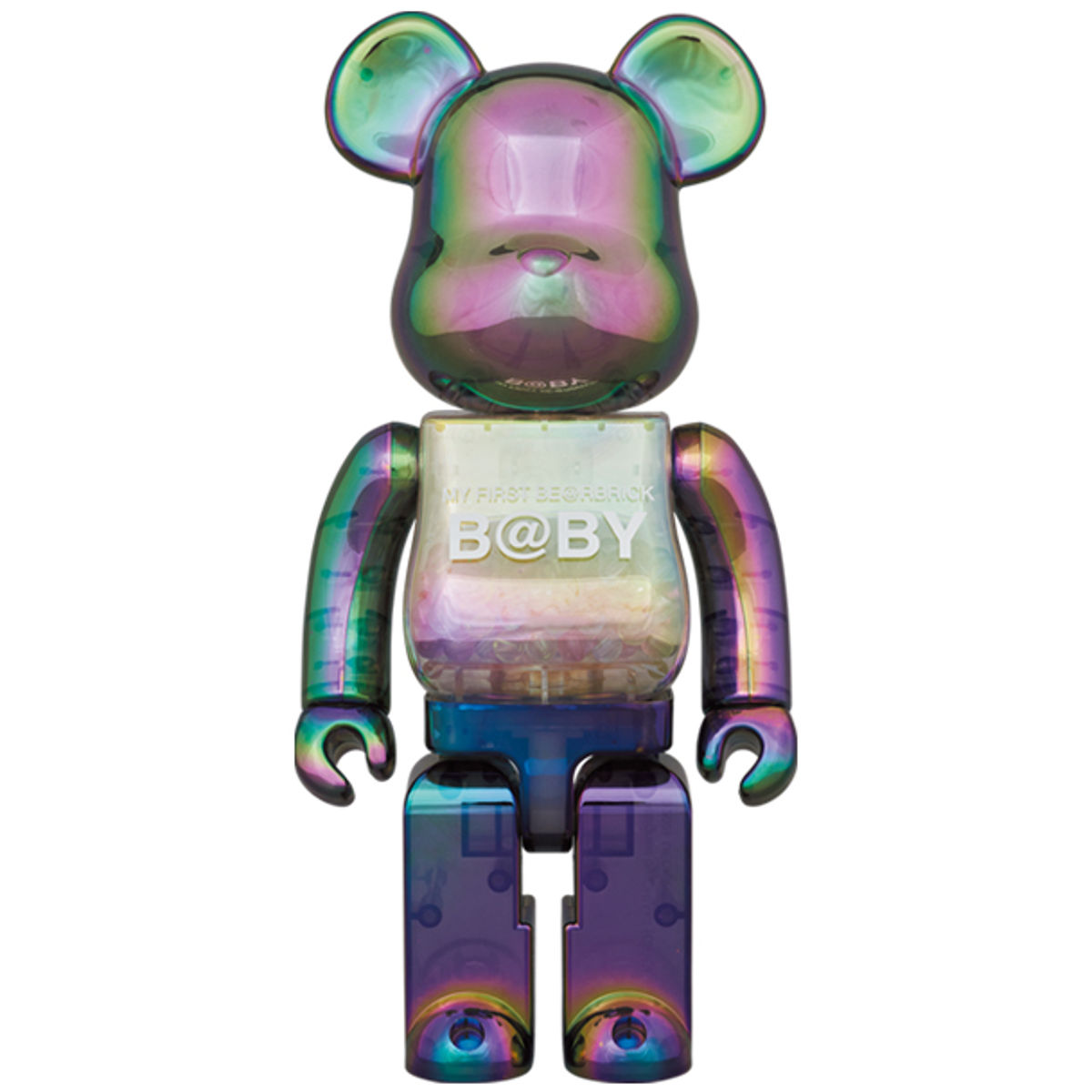 100% + 400% Clear Black Chrome My First B@by Be@rbrick (Set)