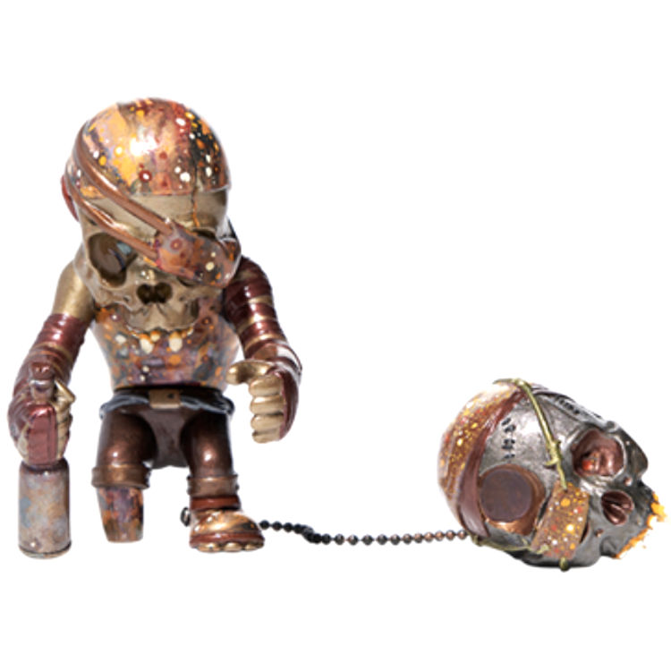 Hand Painted Dragger SkullPirate (NTWRK Exclusive) by Pushead (Brian Schroeder)
