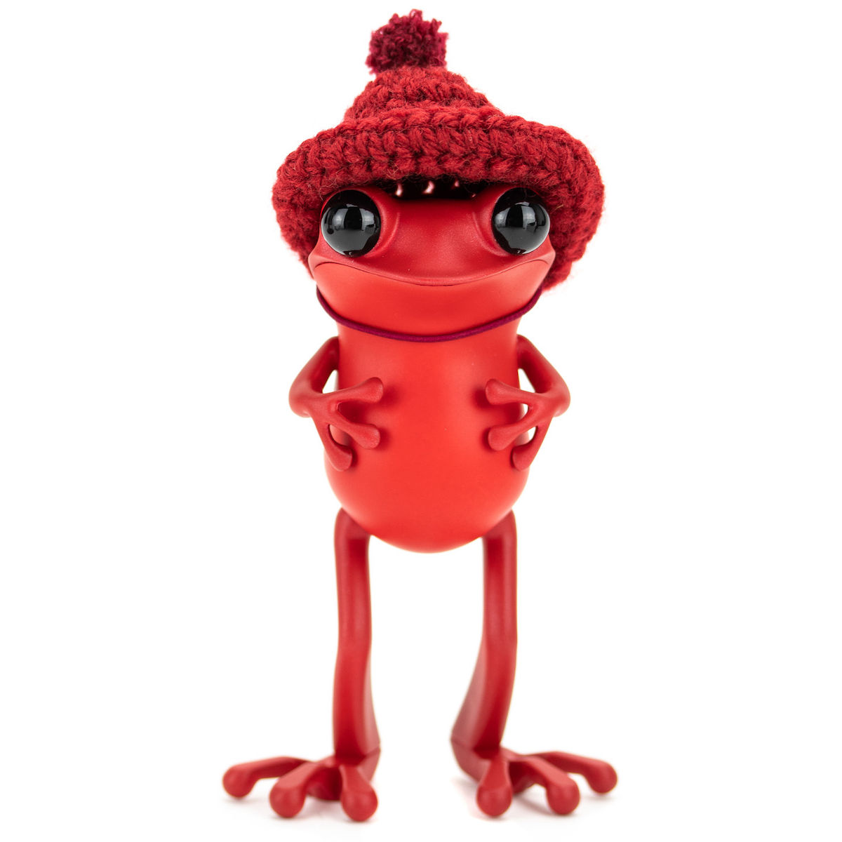 5" Red APO Frog with Knitted Hat