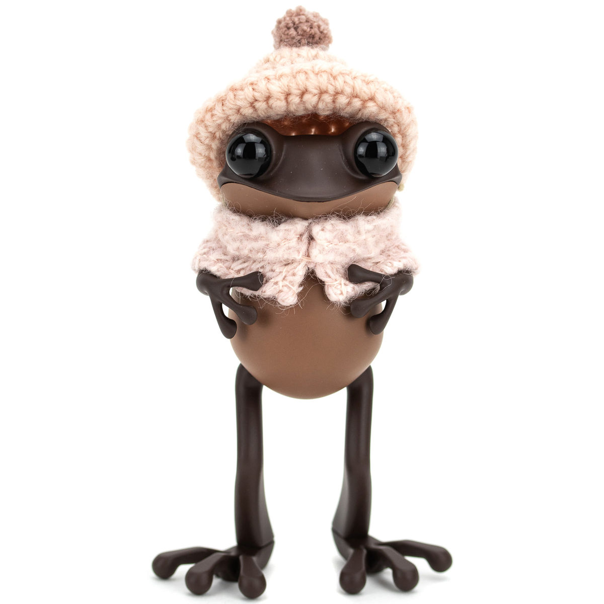 5" Brown APO Frogs with Knitted Hat & Cape