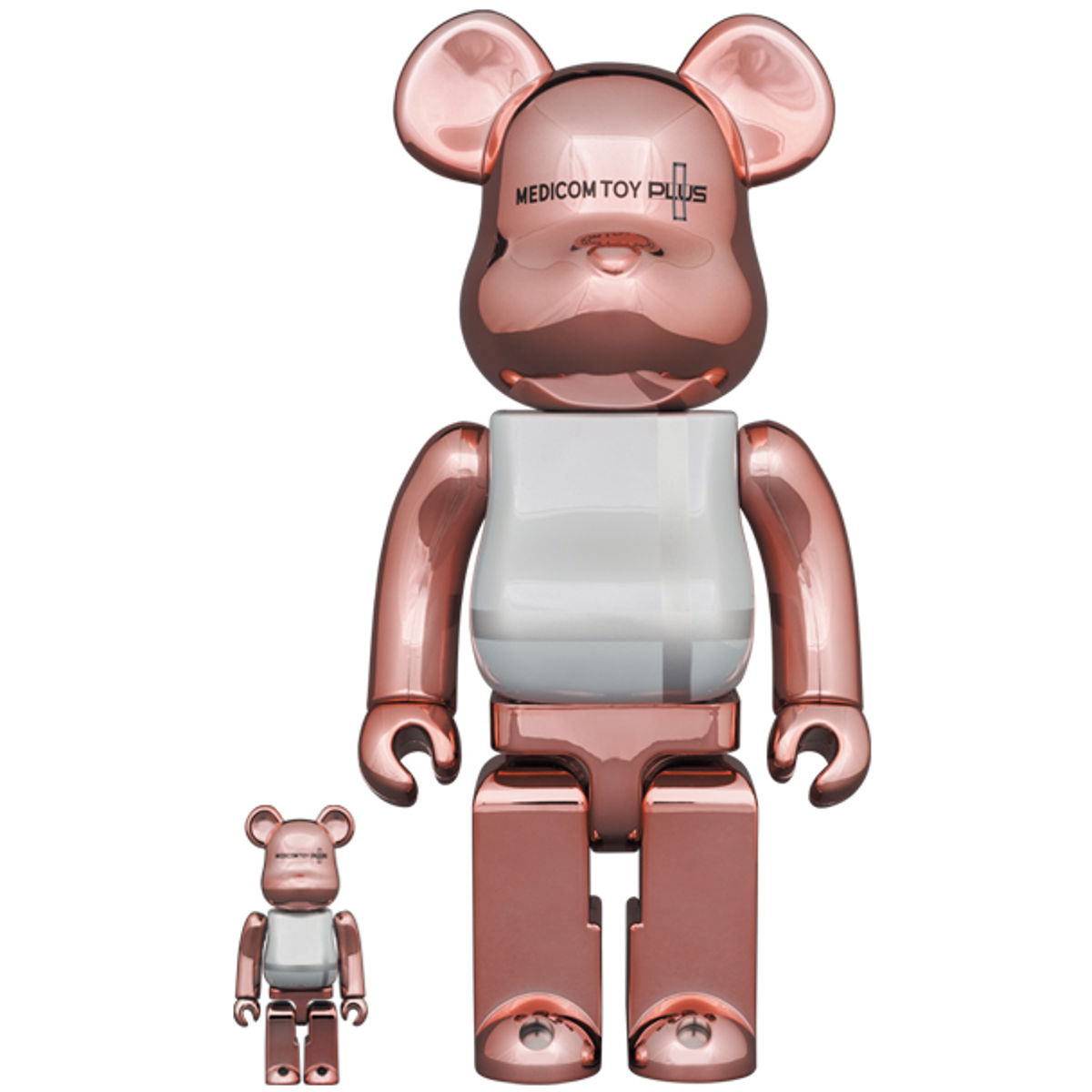 100% + 400% Pink Gold Chrome Medicom Plus Bearbrick (Set)
