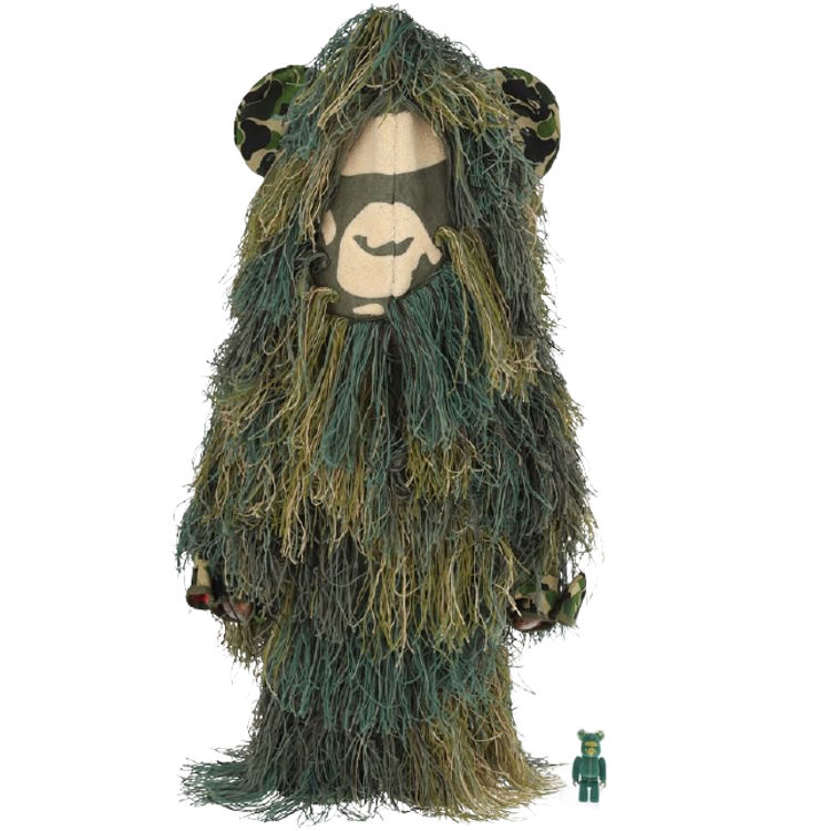 100% + 1000% Ghillie Suit BAPE x Readymade Bearbick (Set) by BAPE (A Bathing Ape)