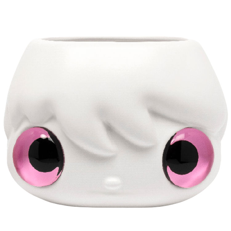 White with Pink Eyes Pop Top Planter Pot by Javier Calleja