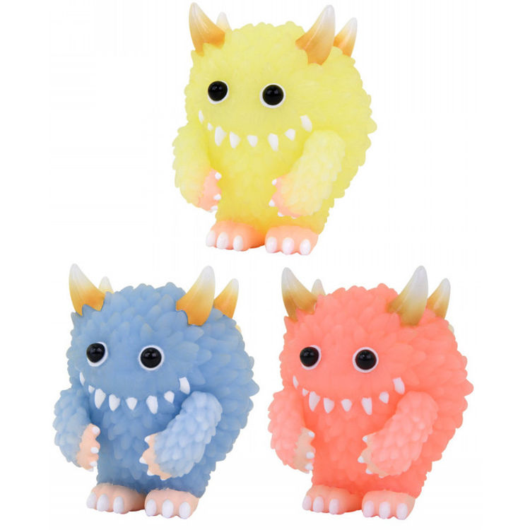 Mini Pink, Blue, Yellow Monster Fluffy (Set) by Instinctoy (Hiroto Ohkubo)