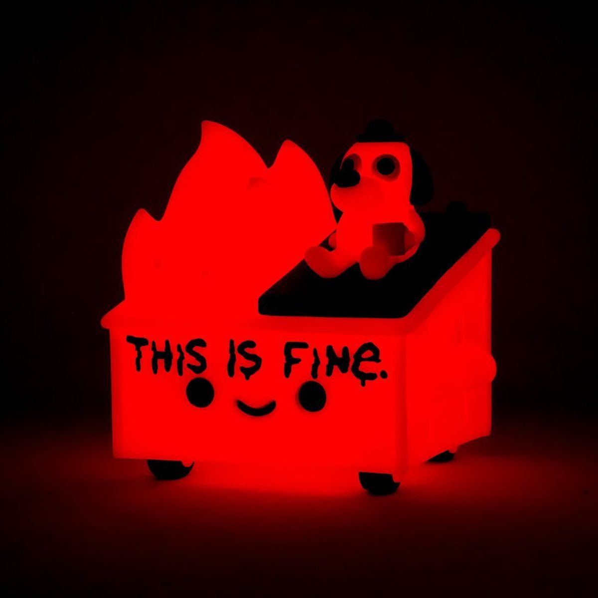 GID Red This is Fine Dumpster Fire