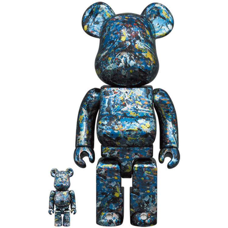 100% + 400% Chrome Jackson Pollock Be@rbrick (Set) by Jackson Pollock