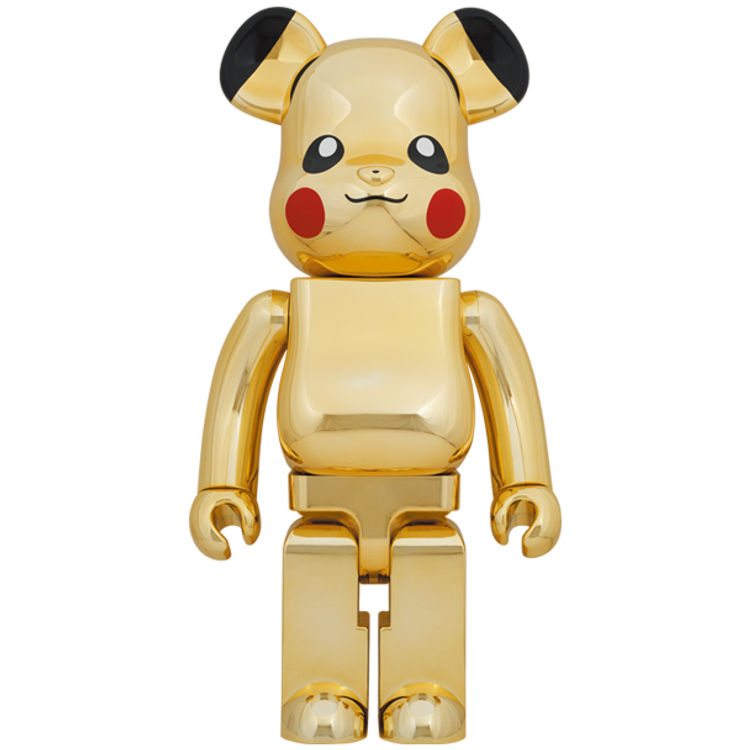1000% Gold Chrome Pikachu Bearbrick by The Pokémon Company