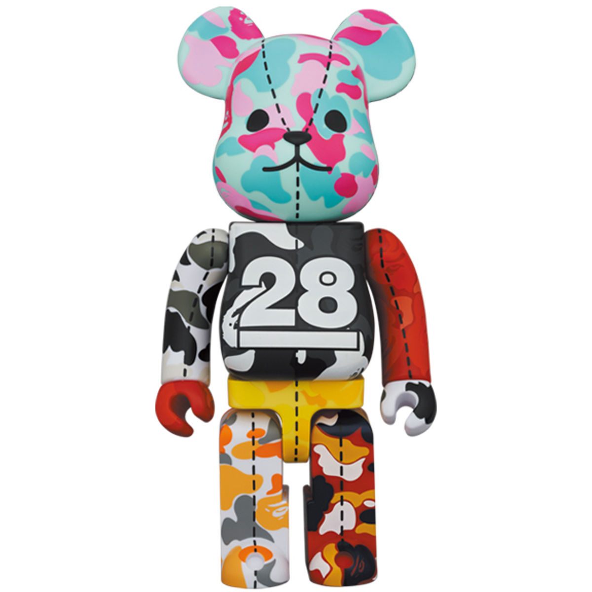 400% #3 Multi Camo 28th Anniversary Bearbrick