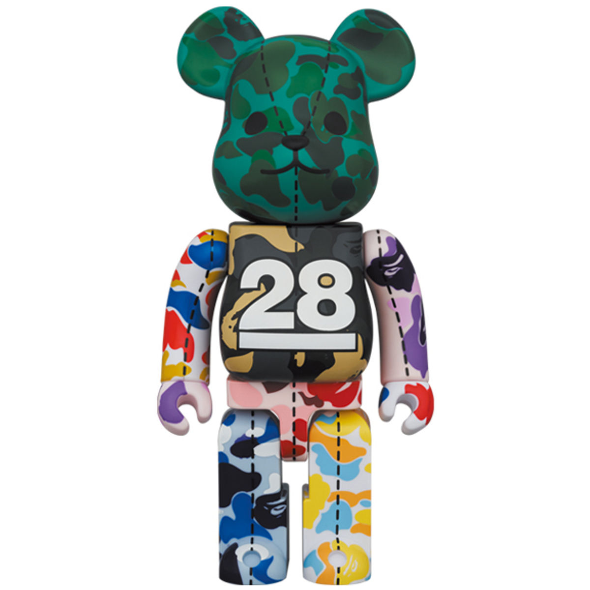 400% #4 Multi Camo 28th Anniversary Bearbrick