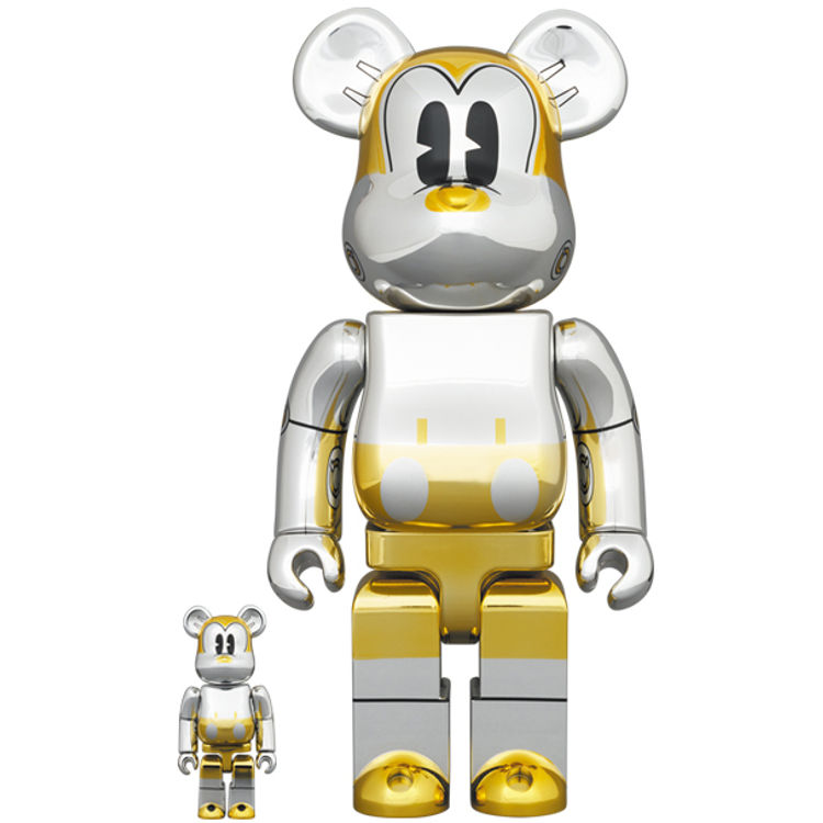 100% + 400% Gold Future Mickey 2021 Bearbrick (Set) by Disney