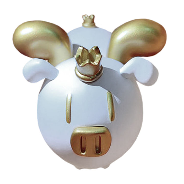 Small Split Piggy (Alternate Gold White) by 52Toys