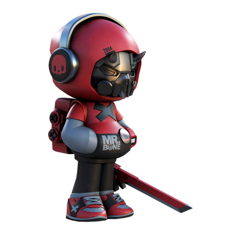 2004 Mr Bone Game Man (No. 32) Red Dragon by D.A.T. Studio