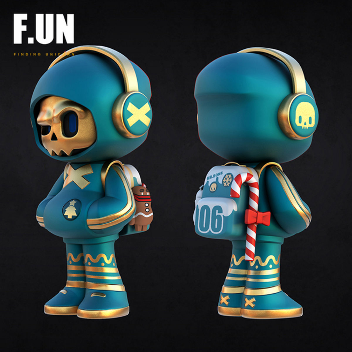 Mr Bone Christmas Blue Set