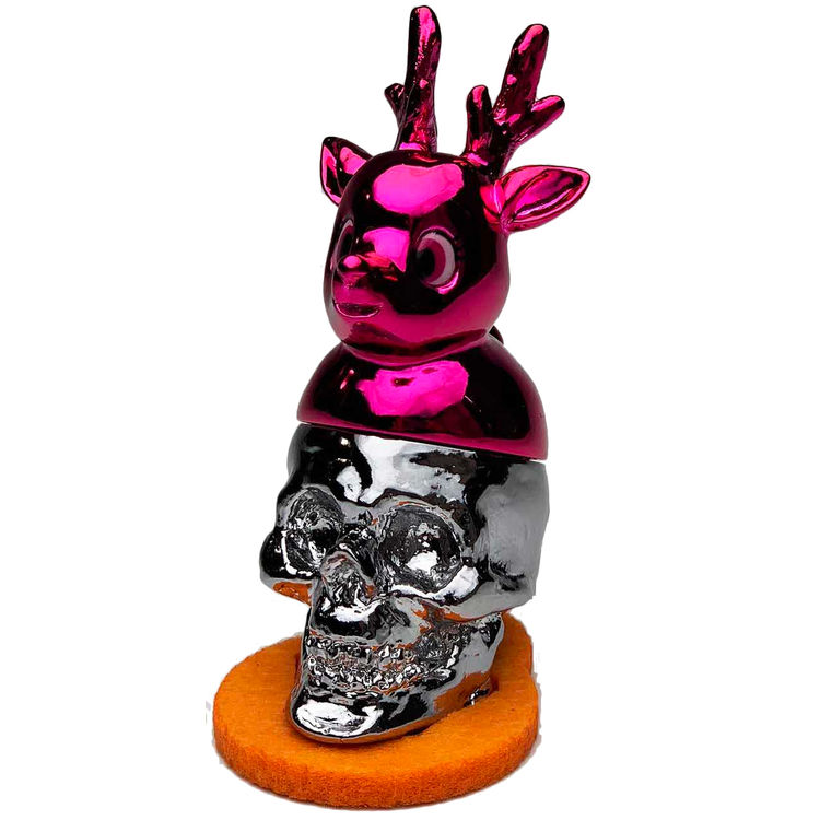 Pink Chrome Deer Parasite Animals by Kikkake (Atsushi Kotaki)