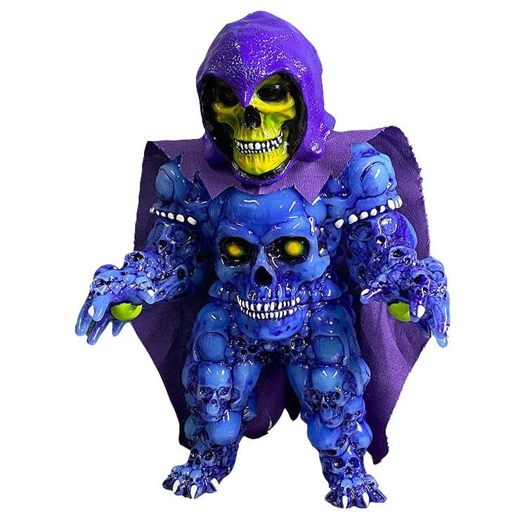 Blue GID 8" Skulletor Skull Dangler by DuBose Art