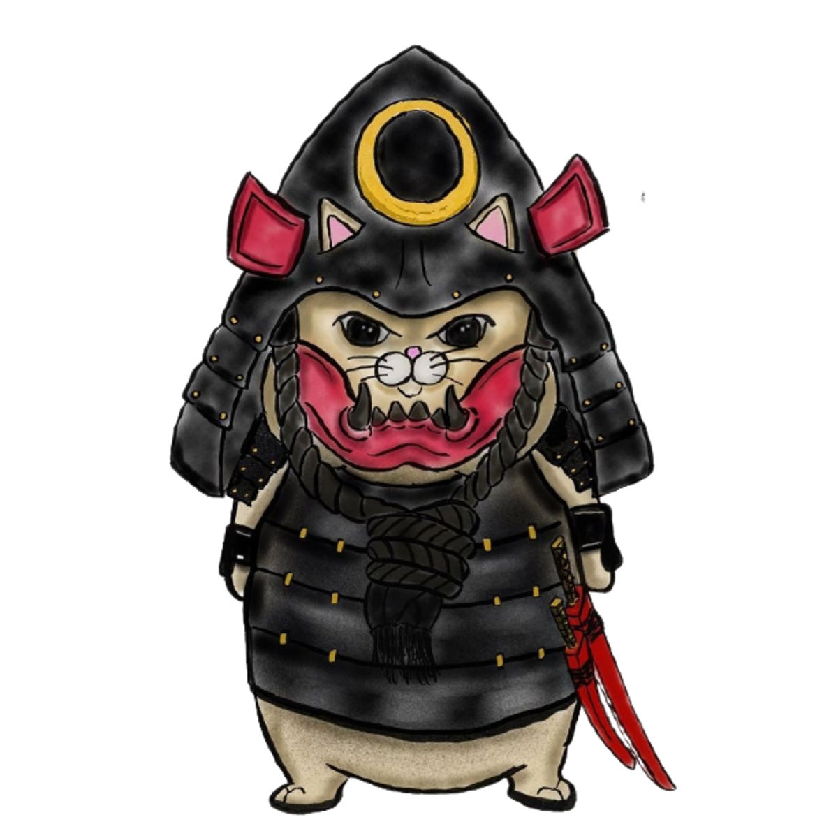 Samurai Chubby Cat