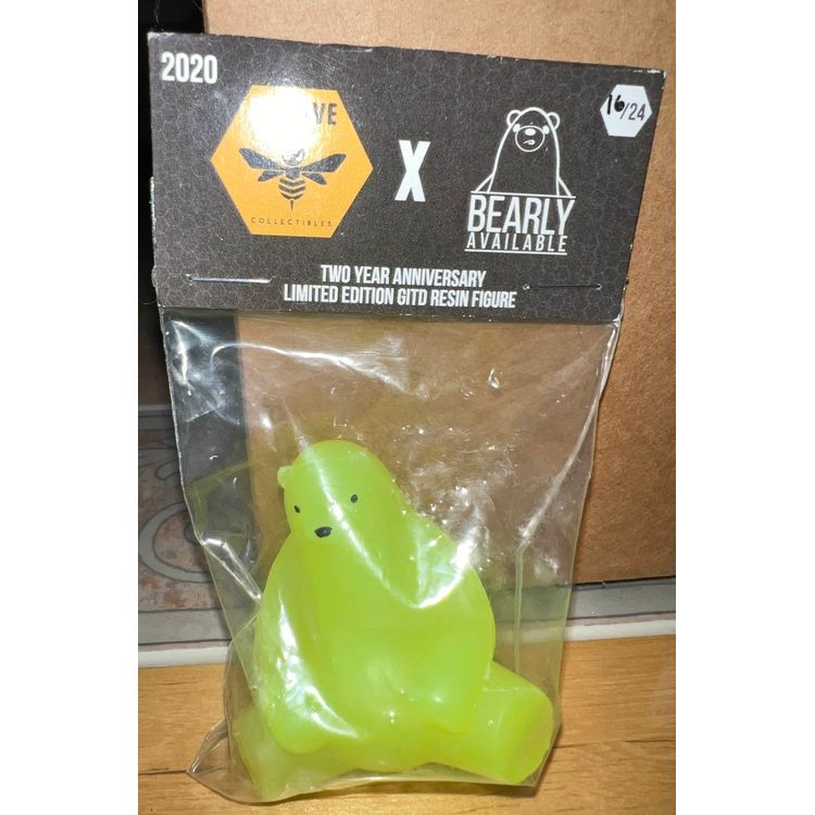 Beehive Two Year Anniversary Lime GID Bearly Seated by Bearly Available