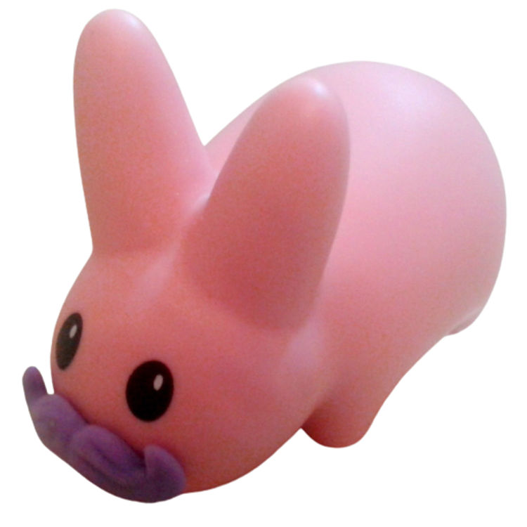 Pink Moustache Labbit by Frank Kozik