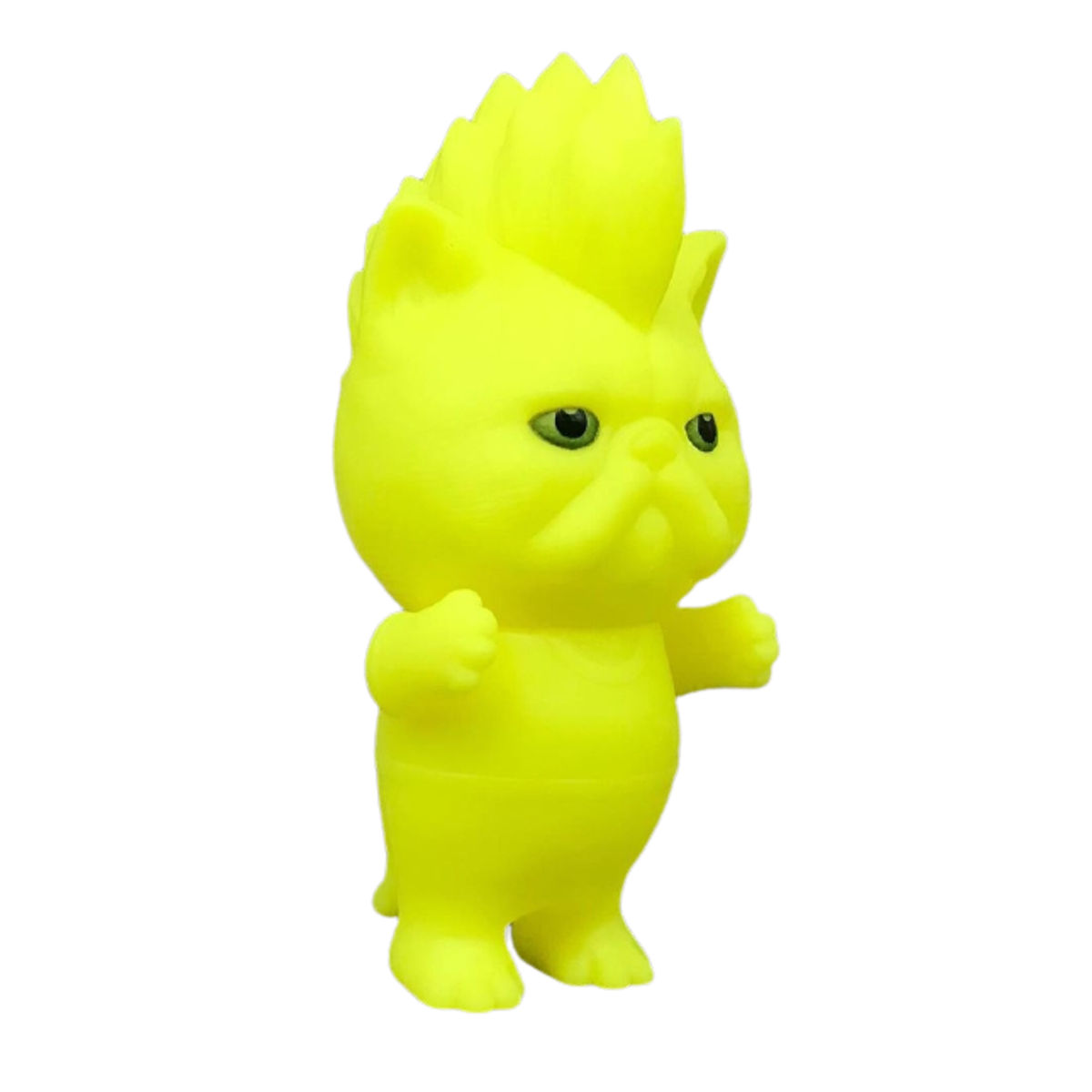 Flouro Yellow Green Mohawk Cat