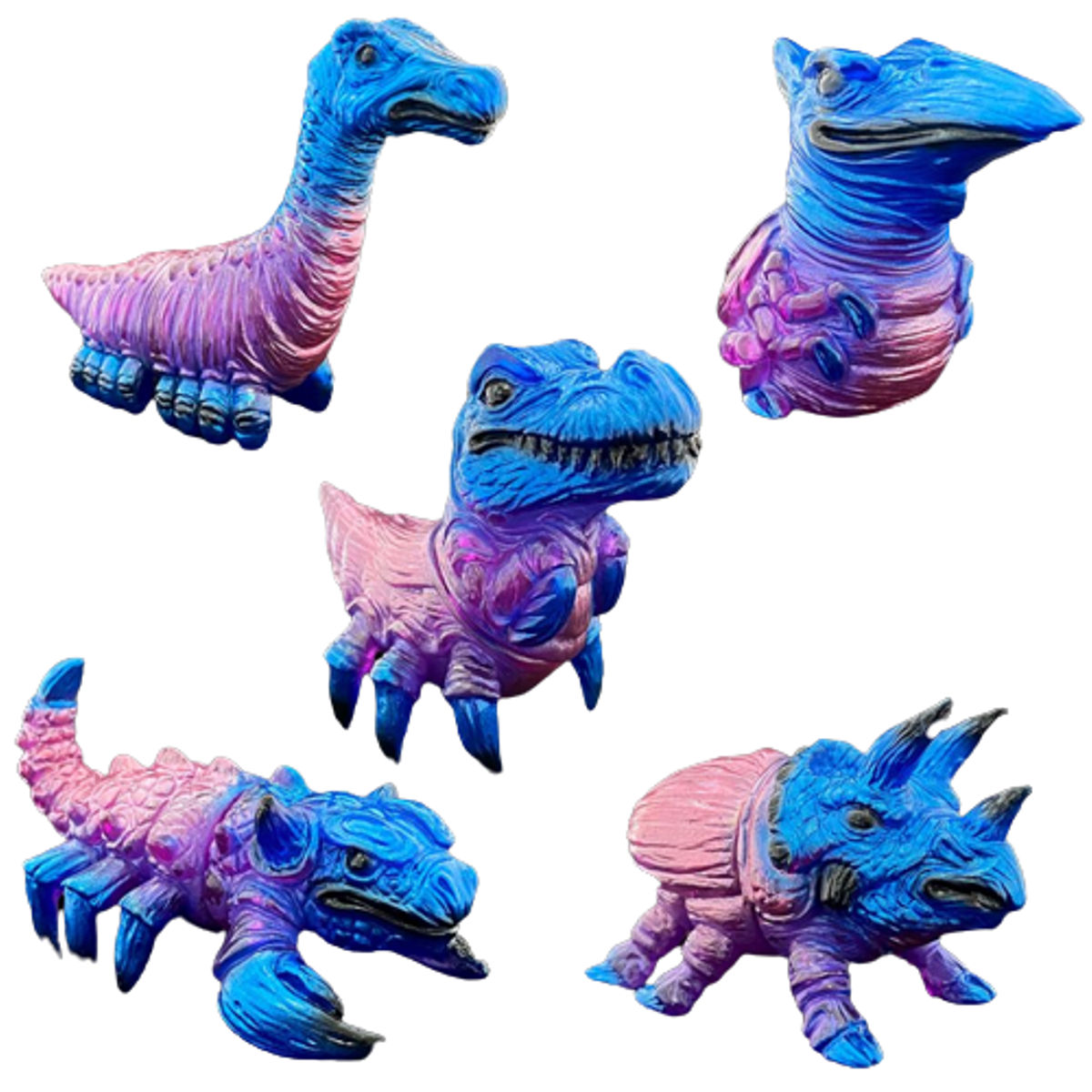 Purple Clear Painted Fossil Pods (Set of 5)